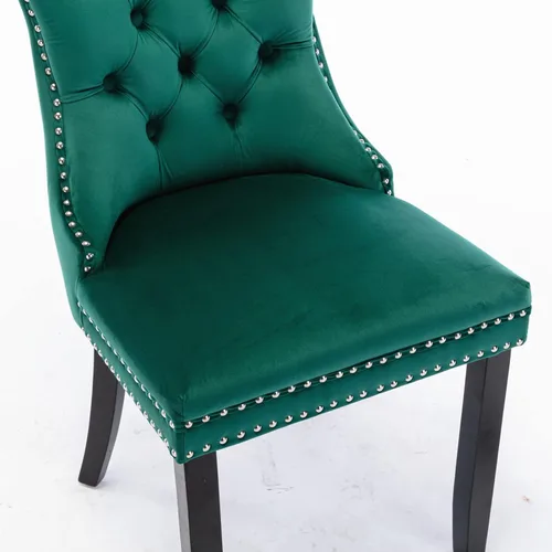 Vista 108 de Juego de 2 sillas de comedor modernas para sala de estar, cocina, patas de madera maciza, cojín acolchado de tela de lino, asiento y respaldo