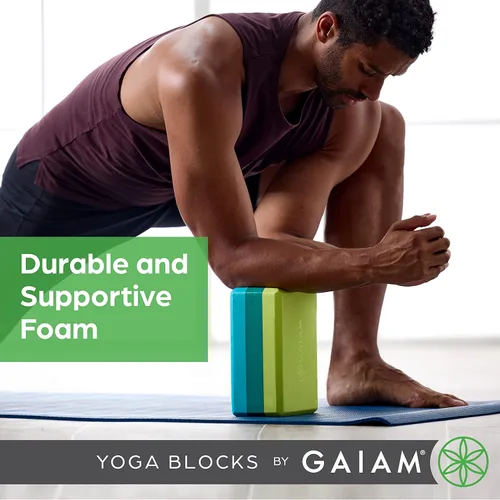 Vista 4 de Gaiam Yoga Block - Supportive Latex-Free Eva Foam - Soft Non-Slip Surface with Beveled Edges for Yoga, Pilates, Meditation