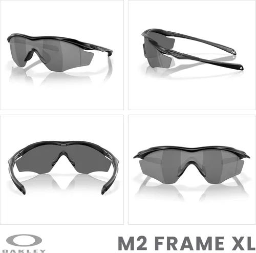Vista 3 de Oakley M2 Frame XL OO9343 Shield - Lentes de sol para hombre + paquete con set de correa y accesorios, bolsa de microfibra