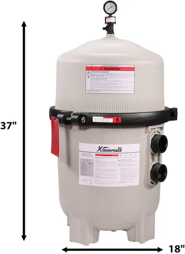 Vista 7 de XtremepowerUS Diatomaceous Earth DE Pool Filter for In-Ground Pool Spa, 48 Sq. Ft. 96 Gallons Per Minute Pool Filter Vertical Grid D.E. Filter