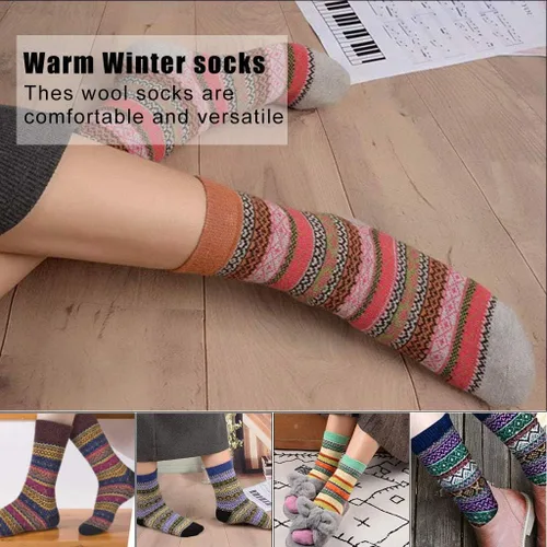 Vista 3 de FYC Calcetines de invierno para mujer cálidos de lana suave y gruesa regalo de Navidad acogedores