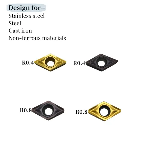 Vista 6 de 20pcs DCMT21.51 DCMT21.52 DCMT070204 DCMT070208 Insertos de carburo Torno Insertos de torneado Herramienta de torneado Recubierto multicapa Insertos