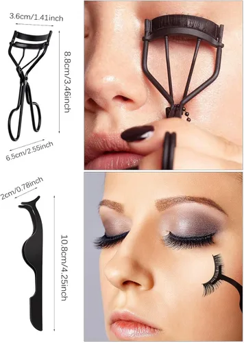 Vista 2 de EBANKU 7 Uds. Herramientas de cepillo de peine de pestañas, cepillo de cejas, peine separador de pestañas, herramienta profesional para cejas