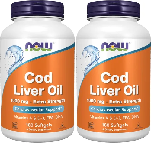 Vista 9 de NOW Suplementos, aceite de hígado de bacalao, extra fuerte, 1,000 mg con vitaminas A y D-3, EPA, DHA, 90 cápsulas blandas