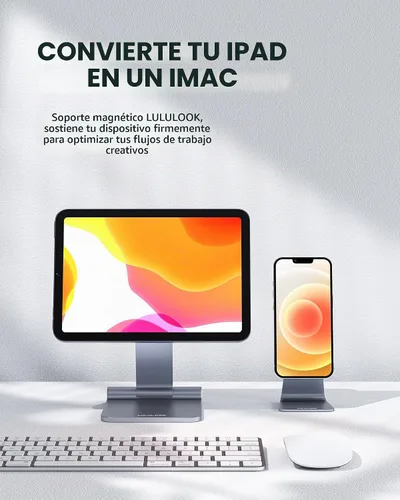 Vista 5 de LULULOOK Soporte magnético plegable para iPad Mini 7 A17 Pro/Mini 6 de 8.3 pulgadas (2024/2021), Soporte de mesa ajustable para tablet, Soporte