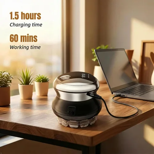 Vista 4 de Kit de corte de pelo automático para hombres, cortadora de pelo inalámbrica recargable por USB y recortadora de pelo circular automática, peines