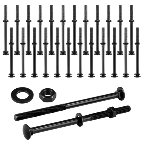 Vista 20 de Zonon Juego de 12 pernos de carro de 1/2 x 4 pulgadas, negro galvanizado, incluye arandelas resistentes a la corrosión y tuercas para accesorios