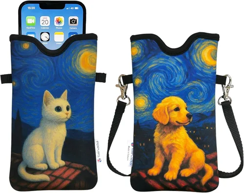 Vista 141 de Tainada Funda Estuche Bolsa de Neopreno para Teléfono para Hombres y Mujeres con Correa Cruzada/Cordón para el Cuello para iPhone 17/16/15 Pro Max