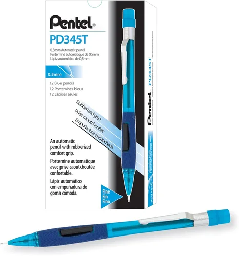 Vista 5 de Pentel Quicker lápiz para cliquear automático, 0.5mm de tamaño de grafito, Negro Barril