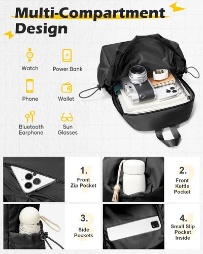 Vista 4 de SEAFEW Mochilas tácticas tipo bandolera, Negro, grande, Grande, Casual