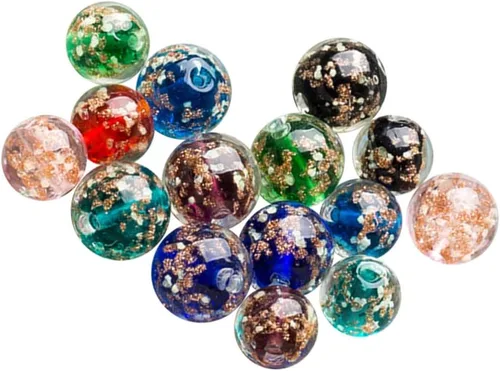 COHEALI Bolas sueltas 40 cuentas redondas de vidrio de 0.472 in de cristal luminosas sueltas cuentas de bola para manualidades, suministros de