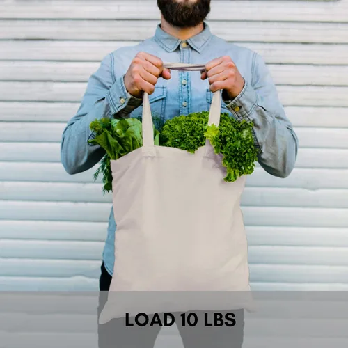 Vista 7 de WHITEWRAP Tote BagCloth BagsFoldable Shopping Bag with Sturdy Handles Cotton Tote BagLightweight Durable Reusable