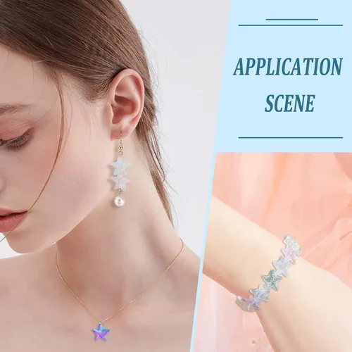 Vista 6 de SUNNYCLUE 1 caja de 120 cuentas de estrella de mar, cuentas de estrella de mar, estrella de mar, océano, animal de doble cara, transparentes