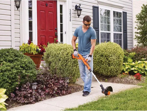 Vista 6 de Black+Decker 20V Max - Cortador de malezas inalámbrico, recortador de cuerda/borde de 10.0 pulgadas, herramienta para césped eléctrico con carrete
