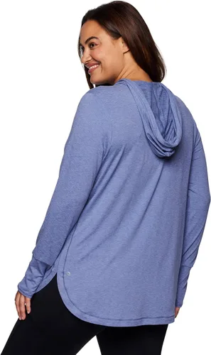 Vista 2 de RBX Sudadera con capucha de manga larga para mujer, para correr y entrenar, para yoga