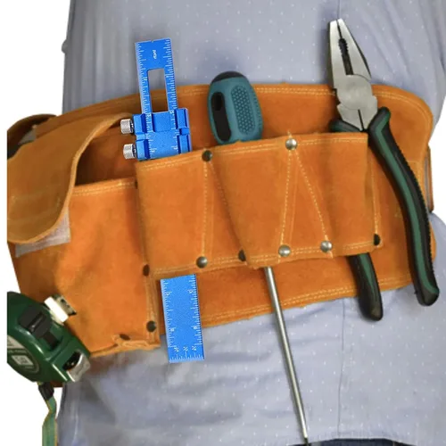 Vista 8 de TOURACE Reglas de Carpintería de Aluminio con Tope Deslizante (3 Piezas) Regla de Bolsillo de Precisión Regla de Riel en T de Metal, Regla Cuadrada