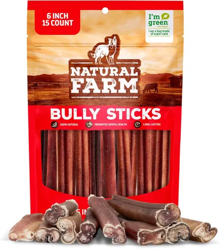 Vista 19 de Natural Farm Nervio de toro sin olor (2-3 pulgadas, 1 libra) para perros pequeños o medianos, palitos masticables 100 % de carne de res, sin OGM