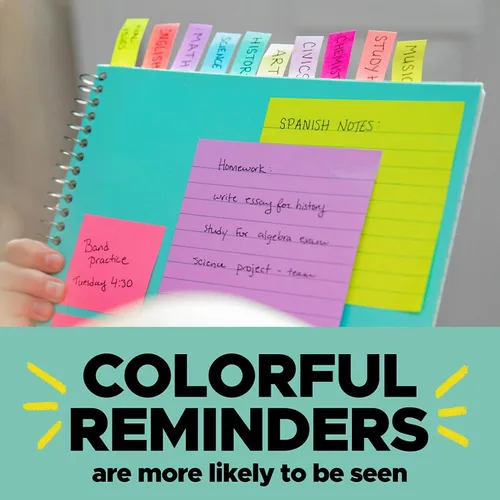 Vista 6 de 3M 680BE2 Post-it Page Flags en dispensador, tamaño de 1 pulgada, azul, 100 banderas por paquete