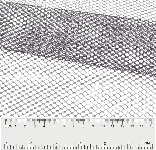 Vista 4 de Pllieay Tela de malla negra de 29.5 x 59 pulgadas, ligeramente elástica para bolsillo de mochila y correas, ropa de red, bolsa de malla y bolsa
