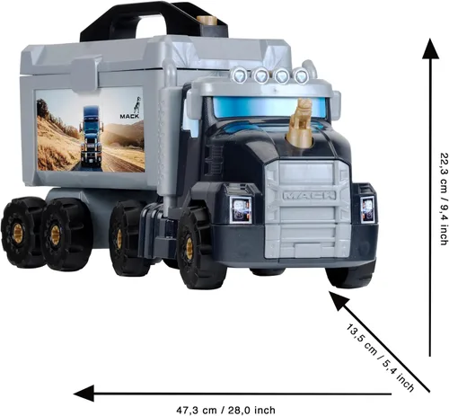 Vista 3 de Mack: Juego de camión de herramientas 4 en 1 - Theo Klein, juego de construcción de 89 piezas, juguetes con herramientas, construye una carretilla