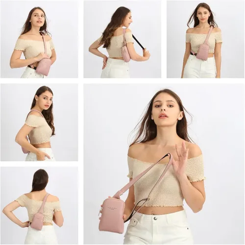 Vista 5 de Aomiduo Mochila pequeña de cuero cruzada para estudiantes mujeres y niñas