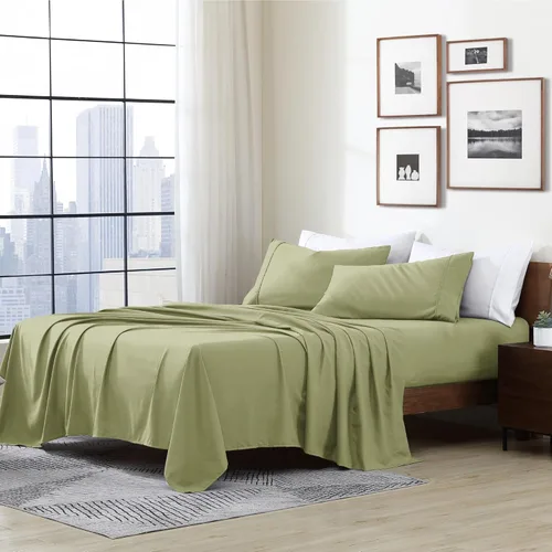 Vista 27 de Cathay Home Essentials Juego de sábanas de microfibra ultra suave, hipoalergénicas, resistentes a las arrugas, doble cepillado, color azul marino