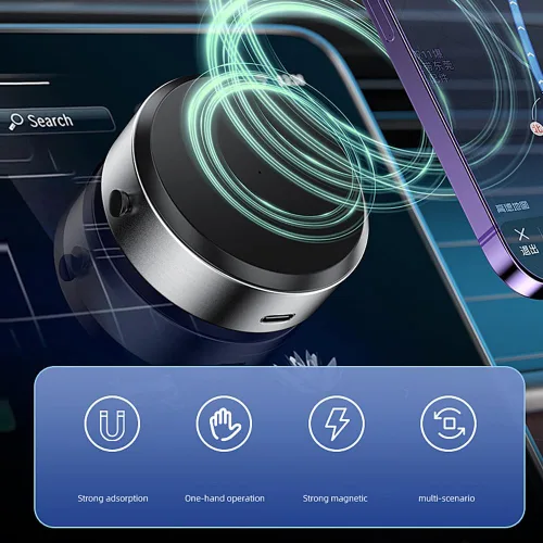 Vista 8 de Magnetic Car Phone Mount - 360 Rotatable Suction Cup Holder with Vacuum Adsorption for Windshield Dashboard - Universal Compatible with Smartphones