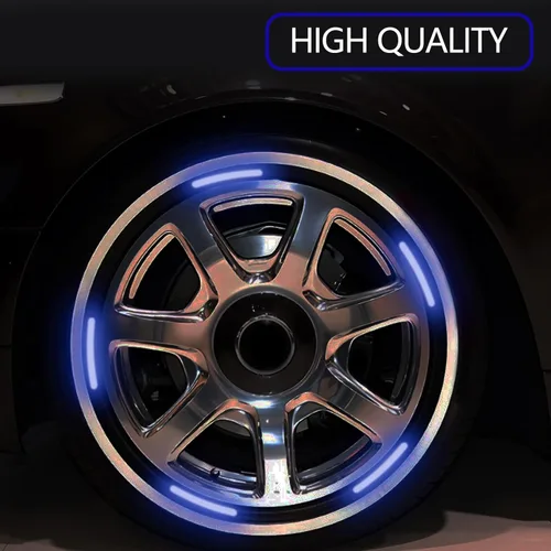 Vista 7 de 20 calcomanías reflectantes para rueda de automóvil, calcomanías decorativas universales de advertencia de seguridad nocturna, calcomanías