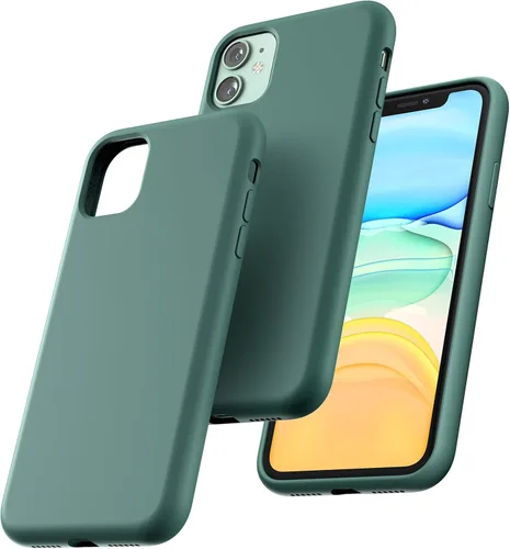 Vista 18 de TOCOL - Funda 5 en 1 para iPhone 11, con 2 protectores de pantalla + 2 protectores de lente de cámara, funda delgada de silicona líquida a prueba