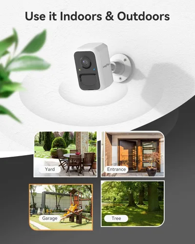 Vista 3 de LongPlus Wireless Outdoor Security Camera, Battery Powered Cameras for Home Security Wireless WiFi with Night Vision, Motion Detection,Siren