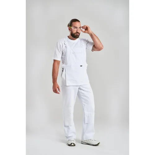 Vista 6 de Portwest S810 Bolton - Overol con peto de algodón blanco con bolsillos para las rodillas, talla S