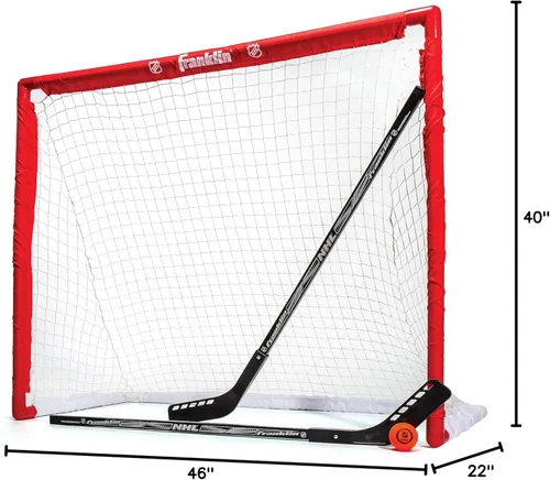 Vista 8 de Franklin Sports Set de arco, pelota y palo de hockey - NHL