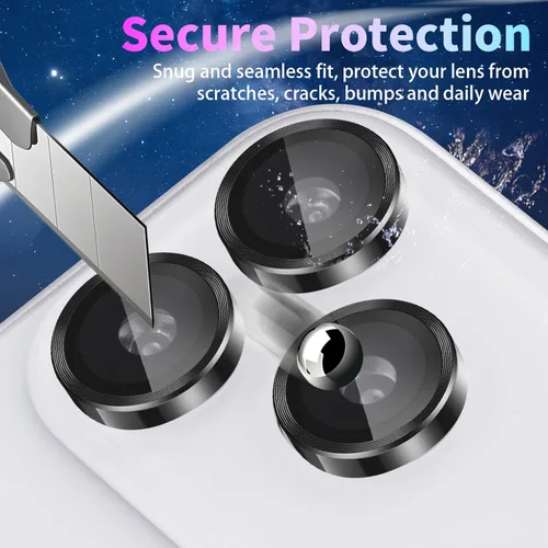 Vista 2 de Protector de Lente de Cámara para iPhone 17 Pro/17 Pro Max, Protector de Cámara de Vidrio Templado Individual con Bandeja de Instalación Compatible