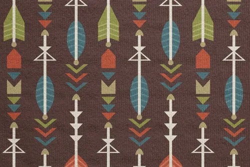 Vista 5 de Ambesonne Arrow Yoga Mat Towel, Colorful and Abstract with Geometric Design on Brown Backdrop, Non-Slip Sweat Absorbent Yoga Pilates Workout Pad