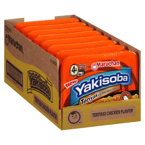 Vista 9 de Maruchan Yakisoba Teriyaki Carne de res, fideos Ramen instantáneos japoneses, 4 onzas, 8