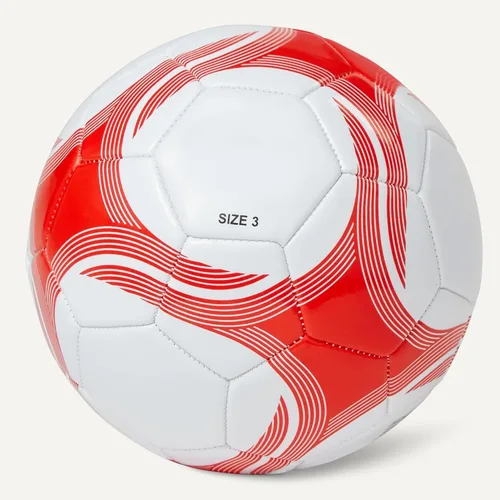 Vista 5 de Amazon Basics Durable PVC Soccer Ball with Pump for Training and Practice, Indoor Outdoor Use, White and Red