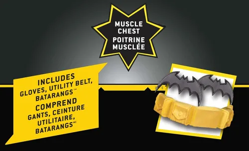 Vista 2 de Rubie's Child's DC Batman Muscle Chest Costume with Accessories