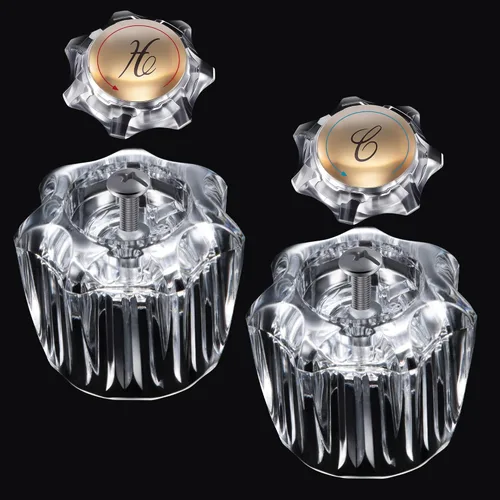 Enhon 1 par de perillas de baño de repuesto, manijas de bañera compatibles con Delta/Delex/Peerless, perillas de fregadero de repuesto para agua