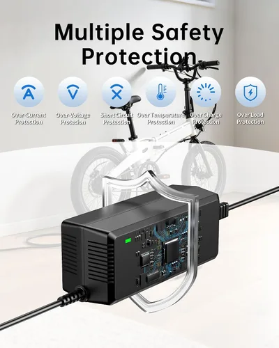 Vista 8 de WUKUR - Cargador eléctrico de scooter de 54.6 V 2 A, 5 conectores para baterías de litio de 48 V, compatible con Lectric XP 2.0/3.0, para Ecotric