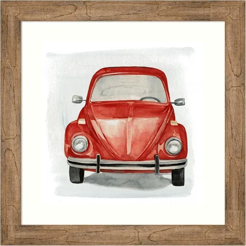 Amanti Art Framed Wall Art Print 24x24 Classic Autos I by Jennifer Paxton Parker, Transportation Wall Art, Vintage Decor, Medium Poster Painting