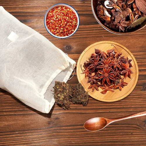 Vista 6 de Paquete de 12 bolsas de sopa reutilizables, bolsa de filtro de especias para alimentos de cocina, 10 x 8 pulgadas