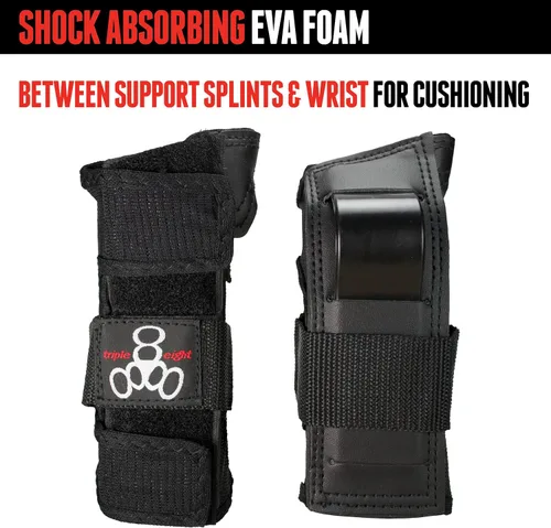 Vista 4 de Triple Eight WRISTSAVER Wrist Guards, Black – Ideal for Skateboarding, in-line Skating, and Roller Skating
