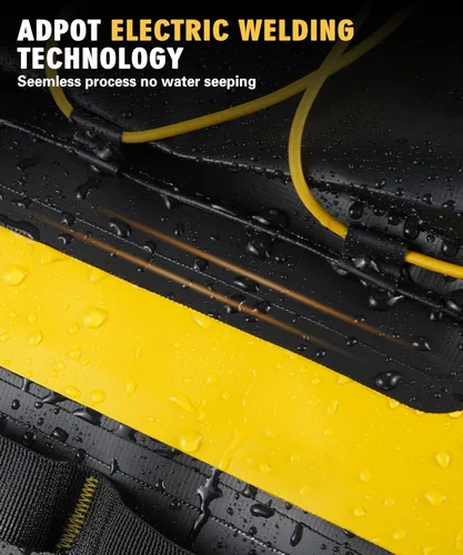 Vista 8 de NICECNC Mochila impermeable para motocicleta, 40 L, 500D PVC universal para asiento trasero de motocicleta, bolsa seca, bolsa de cola de Amarillo