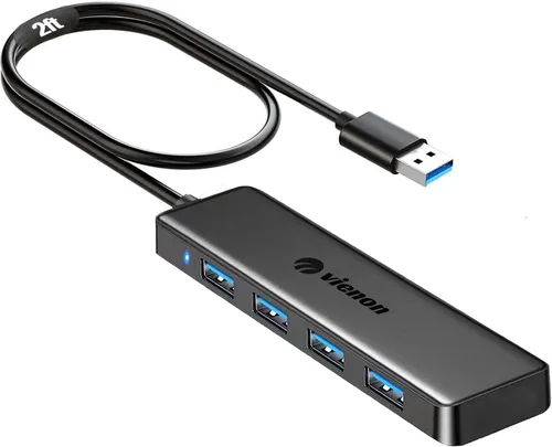 Vista 12 de Hub USB, VIENON Hub USB de 4 Puertos USB 3.0 Hub USB Divisor Expansor USB para Portátil, Xbox, PS4/5, Unidad Flash, Disco Duro, Consola, Impresora
