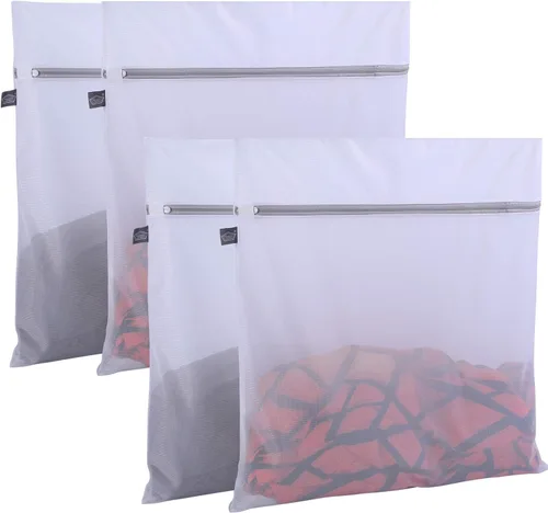 Vista 8 de Kimmama Bolsa de lavandería de malla, bolsas de lavado de malla, bolsa de lavado para lavadora, bolsa de red con cremallera, bolsa para secadora