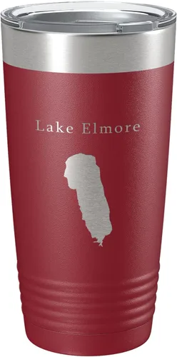 Vista 6 de Lake Elmore Map Tumbler Travel Mug Insulated Laser Engraved Coffee Cup Vermont 20 oz Black