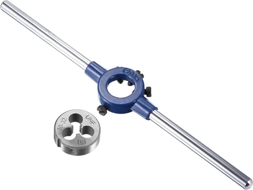 Vista 11 de uxcell Juego de llaves de mango redondo, troquel de rosca UNC #4-40 y soporte de troquel de 0.787 in