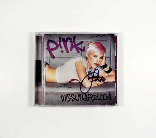 Pink 'M!ssundaztood' Signed CD Cover Certified Authentic Beckett BAS COA