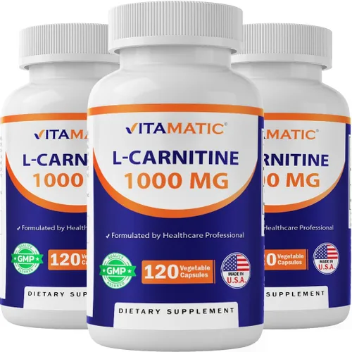 Vista 10 de Vitamatic L-Carnitina Fumarato 1000 mg - 120 Cápsulas Vegetales (1 Botella)