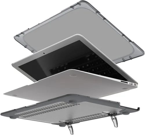 Vista 2 de Batianda - Funda resistente para MacBook Air 13 pulgadas 2015 2017, color gris Fits Model A1466/A1369, Ergonomic Foldable Stand Holds 22 lbs